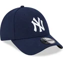 cappelli-curva-blu-marino-cinghia-regolabile-9forty-essential-melton-wool-dei-new-york-yankees-mlb-di-new-era