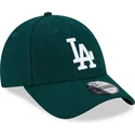 cappellino-verde-curvo-regolabile-9forty-essential-melton-wool-dei-los-angeles-dodgers-mlb-di-new-era