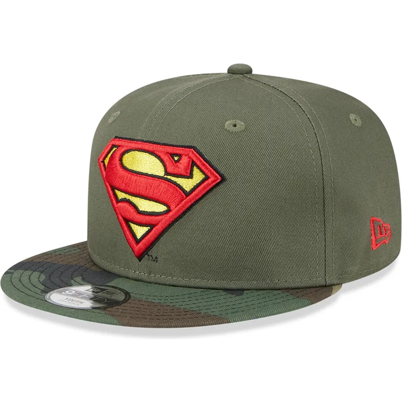 cappelli-piatta-verde-snapback-per-bambino-camuflaje-9fifty-dei-superman-dc-comics-di-new-era cappelli-piatta-verde-snapback-per-bambino-camuflaje-9fifty-dei-superman-dc-comics-di-new-era