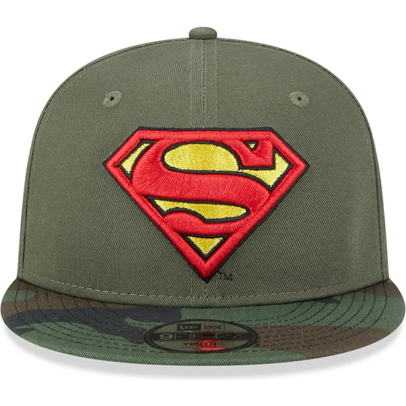 cappelli-piatta-verde-snapback-per-bambino-camuflaje-9fifty-dei-superman-dc-comics-di-new-era cappelli-piatta-verde-snapback-per-bambino-camuflaje-9fifty-dei-superman-dc-comics-di-new-era