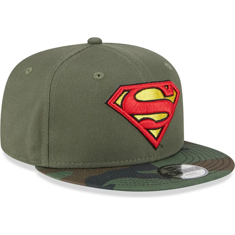 cappelli-piatta-verde-snapback-per-bambino-camuflaje-9fifty-dei-superman-dc-comics-di-new-era cappelli-piatta-verde-snapback-per-bambino-camuflaje-9fifty-dei-superman-dc-comics-di-new-era