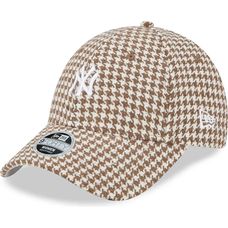 cappelli-curva-marrone-cinghia-regolabile-9forty-houndstooth-dei-new-york-yankees-mlb-di-new-era cappelli-curva-marrone-cinghia-regolabile-9forty-houndstooth-dei-new-york-yankees-mlb-di-new-era