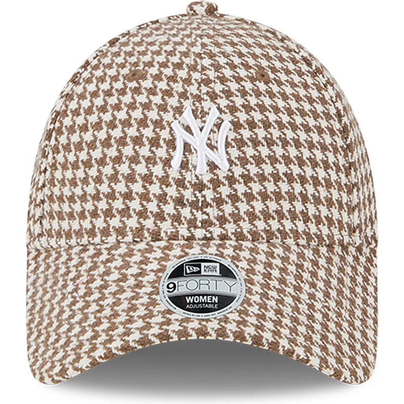 cappelli-curva-marrone-cinghia-regolabile-9forty-houndstooth-dei-new-york-yankees-mlb-di-new-era cappelli-curva-marrone-cinghia-regolabile-9forty-houndstooth-dei-new-york-yankees-mlb-di-new-era