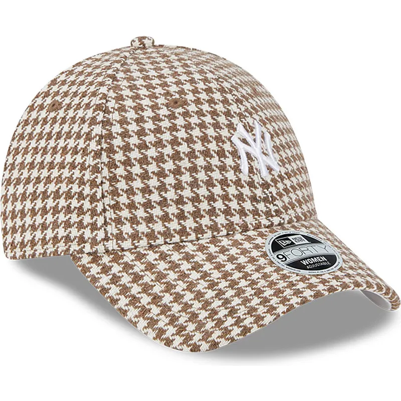 cappelli-curva-marrone-cinghia-regolabile-9forty-houndstooth-dei-new-york-yankees-mlb-di-new-era cappelli-curva-marrone-cinghia-regolabile-9forty-houndstooth-dei-new-york-yankees-mlb-di-new-era