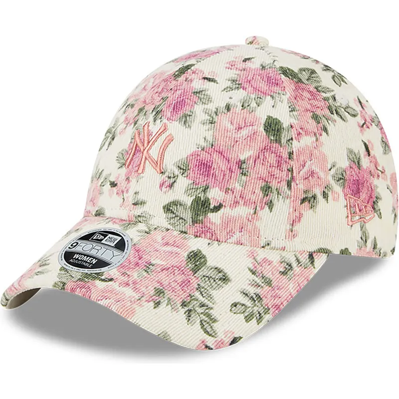 cappelli-curva-beige-cinghia-regolabile-rosa-9forty-floral-cord-dei-new-york-yankees-mlb-di-new-era cappelli-curva-beige-cinghia-regolabile-rosa-9forty-floral-cord-dei-new-york-yankees-mlb-di-new-era