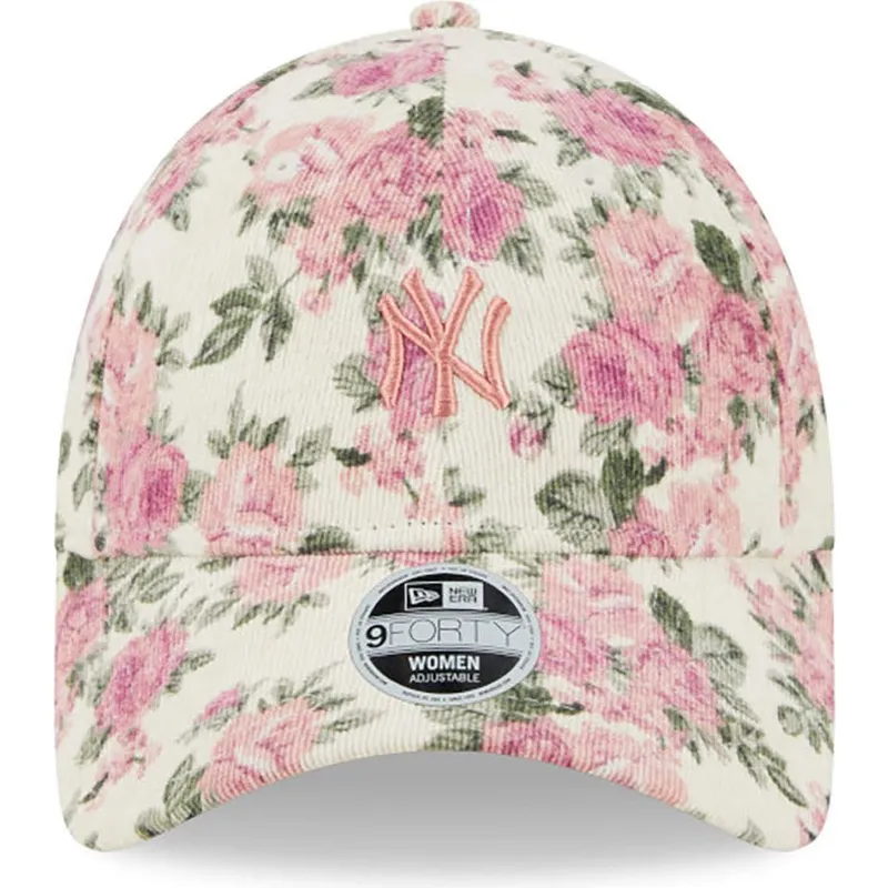 cappelli-curva-beige-cinghia-regolabile-rosa-9forty-floral-cord-dei-new-york-yankees-mlb-di-new-era cappelli-curva-beige-cinghia-regolabile-rosa-9forty-floral-cord-dei-new-york-yankees-mlb-di-new-era