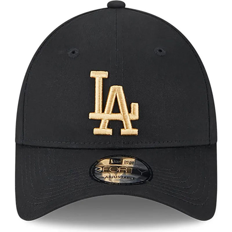 cappelli-curva-nero-cinghia-regolabile-dorado-9forty-league-essential-dei-los-angeles-dodgers-mlb-di-new-era