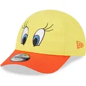 cappellino-curvo-giallo-e-arancione-regolabile-per-bambino-9forty-di-titti-looney-tunes-di-new-era