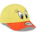 cappellino-curvo-giallo-e-arancione-regolabile-per-bambino-9forty-di-titti-looney-tunes-di-new-era