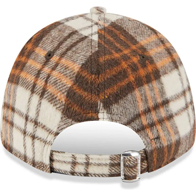 cappelli-curva-marrone-cinghia-regolabile-9forty-check-dei-new-york-yankees-mlb-di-new-era
