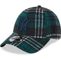 cappelli-curva-verde-cinghia-regolabile-9forty-check-dei-new-york-yankees-mlb-di-new-era