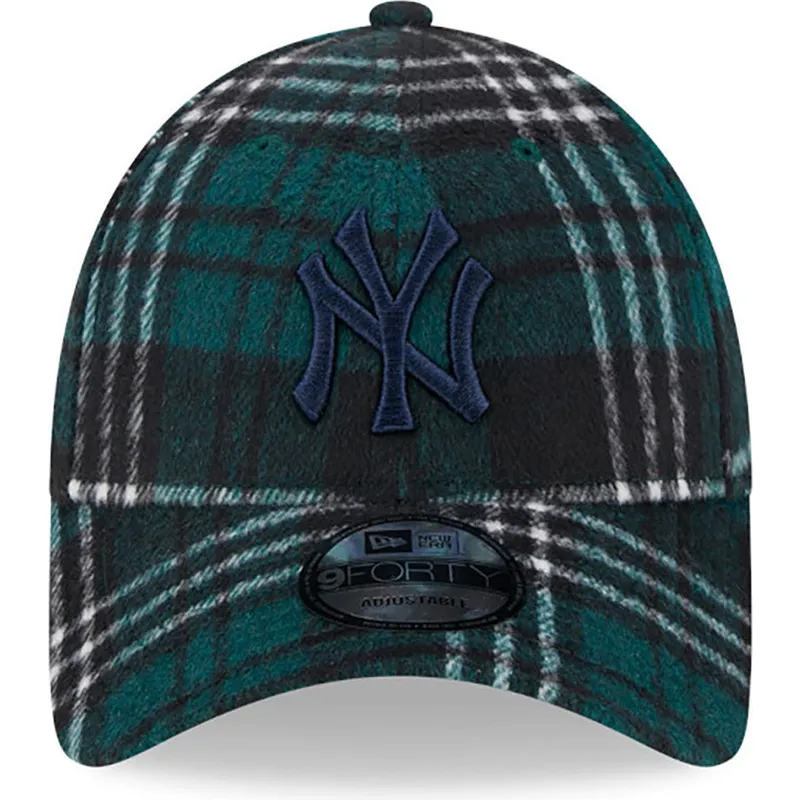 cappelli-curva-verde-cinghia-regolabile-9forty-check-dei-new-york-yankees-mlb-di-new-era