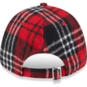cappelli-curva-rosso-cinghia-regolabile-negro-9forty-check-dei-los-angeles-dodgers-mlb-di-new-era