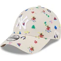 cappellino-curvo-beige-regolabile-per-bambino-9forty-festive-dei-new-york-yankees-mlb-di-new-era
