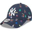 cappelli-curva-blu-marino-cinghia-regolabile-per-bambino-9forty-festive-dei-new-york-yankees-mlb-di-new-era