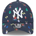 cappelli-curva-blu-marino-cinghia-regolabile-per-bambino-9forty-festive-dei-new-york-yankees-mlb-di-new-era