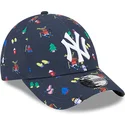 cappelli-curva-blu-marino-cinghia-regolabile-per-bambino-9forty-festive-dei-new-york-yankees-mlb-di-new-era
