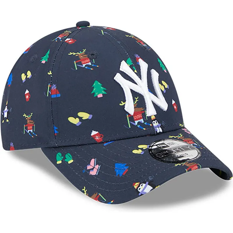 cappelli-curva-blu-marino-cinghia-regolabile-per-bambino-9forty-festive-dei-new-york-yankees-mlb-di-new-era