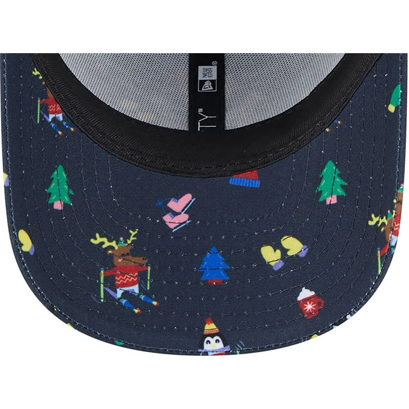 cappelli-curva-blu-marino-cinghia-regolabile-per-bambino-9forty-festive-dei-new-york-yankees-mlb-di-new-era