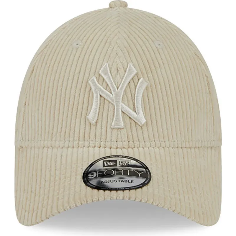 cappelli-curva-beige-cinghia-regolabile-9forty-wide-cord-dei-new-york-yankees-mlb-di-new-era