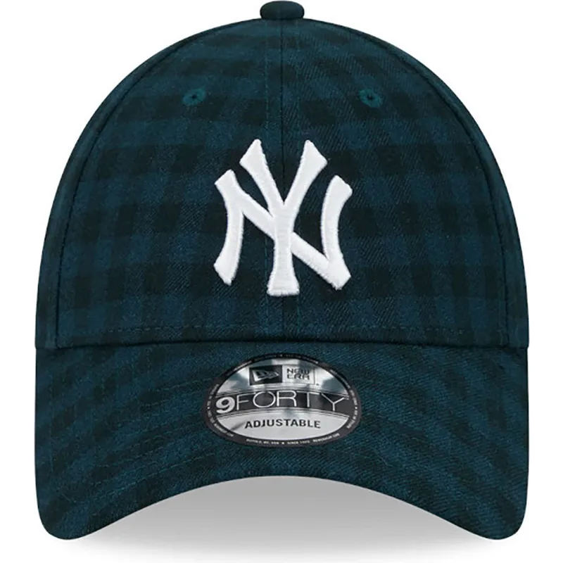 cappelli-curva-verde-cinghia-regolabile-9forty-flannel-dei-new-york-yankees-mlb-di-new-era
