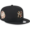 cappello-piatto-nero-snapback-con-logo-marrone-9fifty-seasonal-infill-di-new-york-yankees-mlb-di-new-era