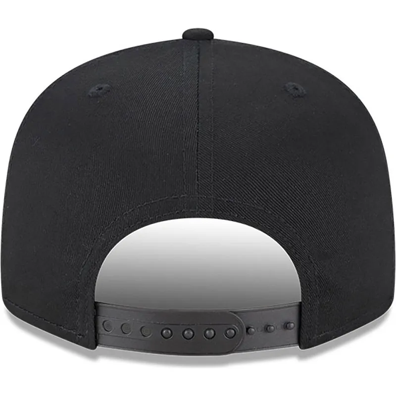 cappello-piatto-nero-snapback-con-logo-marrone-9fifty-seasonal-infill-di-new-york-yankees-mlb-di-new-era