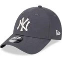 cappelli-curva-grigio-cinghia-regolabile-9forty-metallic-dei-new-york-yankees-mlb-di-new-era