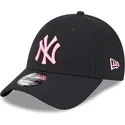 cappellino-curvo-nero-regolabile-con-logo-rosa-9forty-neon-dei-new-york-yankees-mlb-di-new-era