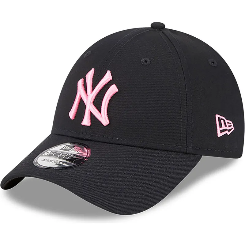 cappelli-curva-nero-cinghia-regolabile-rosa-9forty-neon-dei-new-york-yankees-mlb-di-new-era