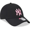 cappellino-curvo-nero-regolabile-con-logo-rosa-9forty-neon-dei-new-york-yankees-mlb-di-new-era