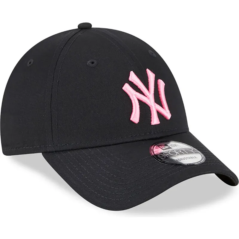 cappelli-curva-nero-cinghia-regolabile-rosa-9forty-neon-dei-new-york-yankees-mlb-di-new-era