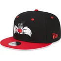cappelli-piatta-nero-snapback-9fifty-dei-silvestre-looney-tunes-di-new-era