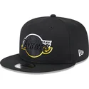 cappellino-piatto-nero-snapback-9fifty-split-logo-dei-los-angeles-lakers-nba-di-new-era