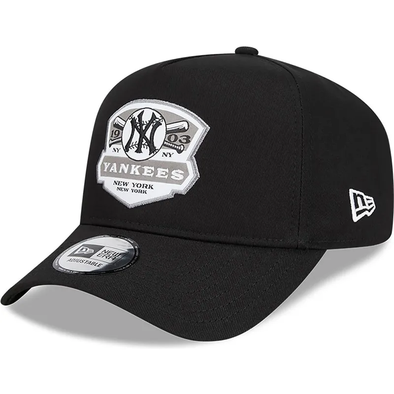 cappelli-curva-nero-snapback-a-frame-patch-dei-new-york-yankees-mlb-di-new-era