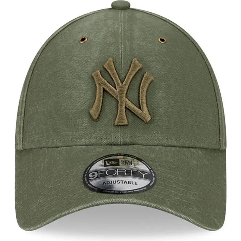 cappelli-curva-verde-cinghia-regolabile-9forty-washed-canvas-dei-new-york-yankees-mlb-di-new-era