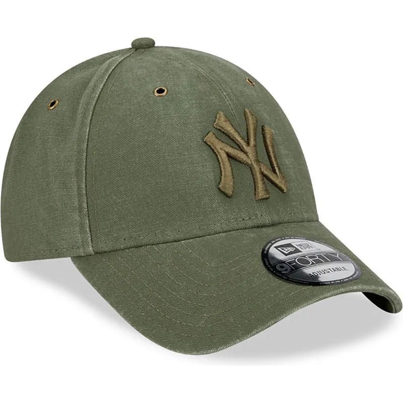 cappelli-curva-verde-cinghia-regolabile-9forty-washed-canvas-dei-new-york-yankees-mlb-di-new-era