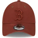 new-era-curved-brim-brown-logo-9forty-washed-canvas-boston-red-sox-mlb-brown-adjustable-cap