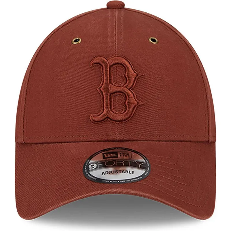 cappelli-curva-marrone-cinghia-regolabile-9forty-washed-canvas-dei-boston-red-sox-mlb-di-new-era