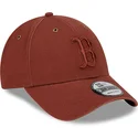 new-era-curved-brim-brown-logo-9forty-washed-canvas-boston-red-sox-mlb-brown-adjustable-cap