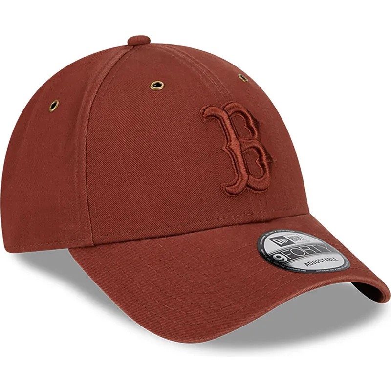 cappelli-curva-marrone-cinghia-regolabile-9forty-washed-canvas-dei-boston-red-sox-mlb-di-new-era