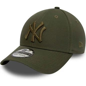 cappellino-curvo-verde-regolabile-con-logo-verde-39thirty-league-essential-dei-new-york-yankees-mlb-di-new-era