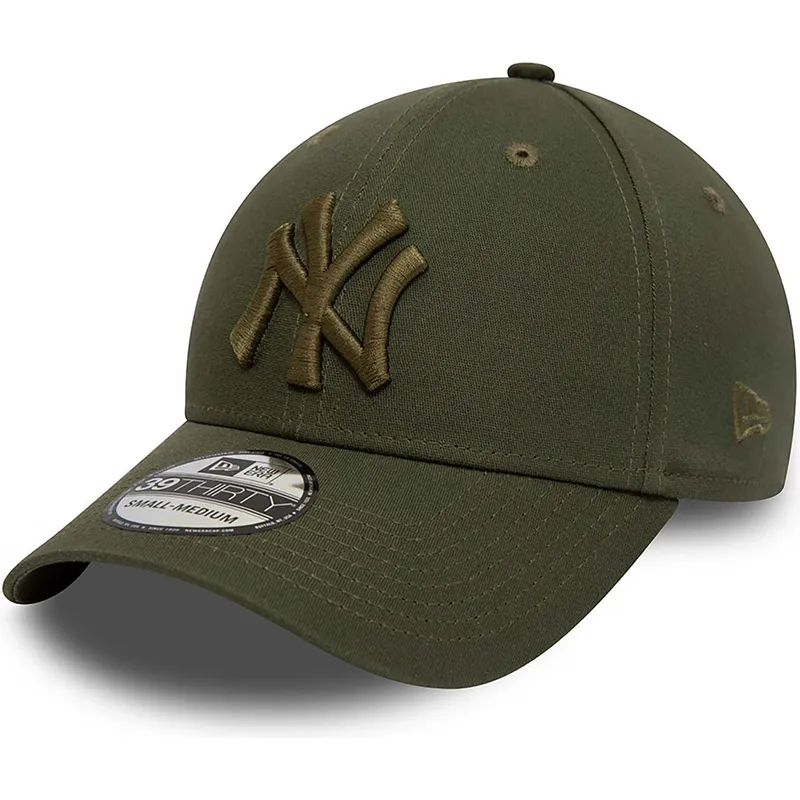 cappellino-curvo-verde-regolabile-con-logo-verde-39thirty-league-essential-dei-new-york-yankees-mlb-di-new-era