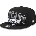 cappello-piatto-nero-snapback-9fifty-tip-off-2023-di-chicago-bulls-nba-di-new-era