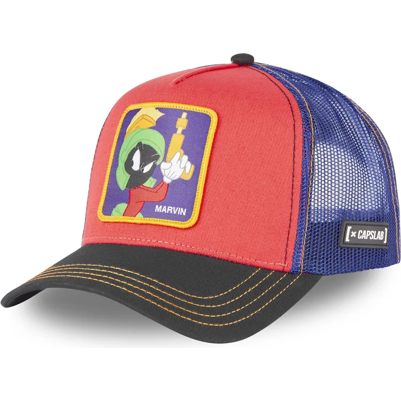 cappellino-trucker-rosso-blu-e-nero-marvin-il-marziano-loo7-ma2-looney-tunes-di-capslab