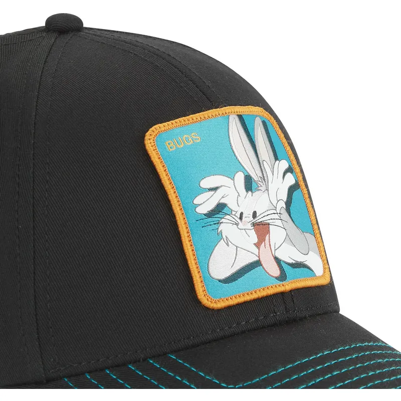 cappellino-curvo-nero-regolabile-bugs-bunny-bu3-looney-tunes-di-capslab