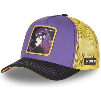 Gorra trucker viola, gialla e nera Dick Dastardly SAT4 Wacky Races di Capslab