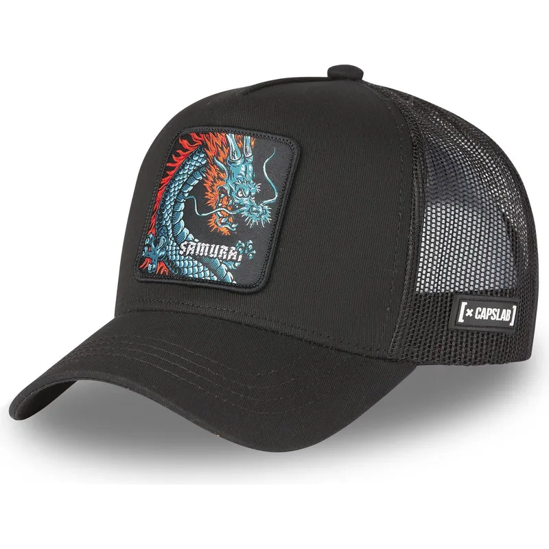 cappellino-trucker-nero-dragone-samurai-dra1-beasts-di-capslab