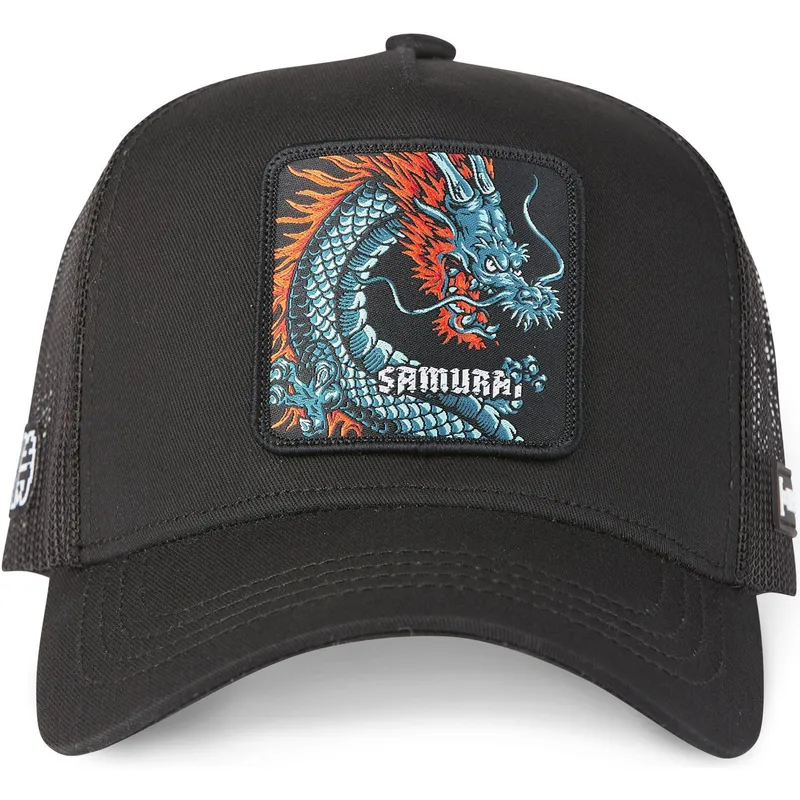 cappellino-trucker-nero-dragone-samurai-dra1-beasts-di-capslab
