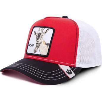 Cappellino trucker rosso, bianco e nero capra GOAT MV Butter The Farm MVP di Goorin Bros.